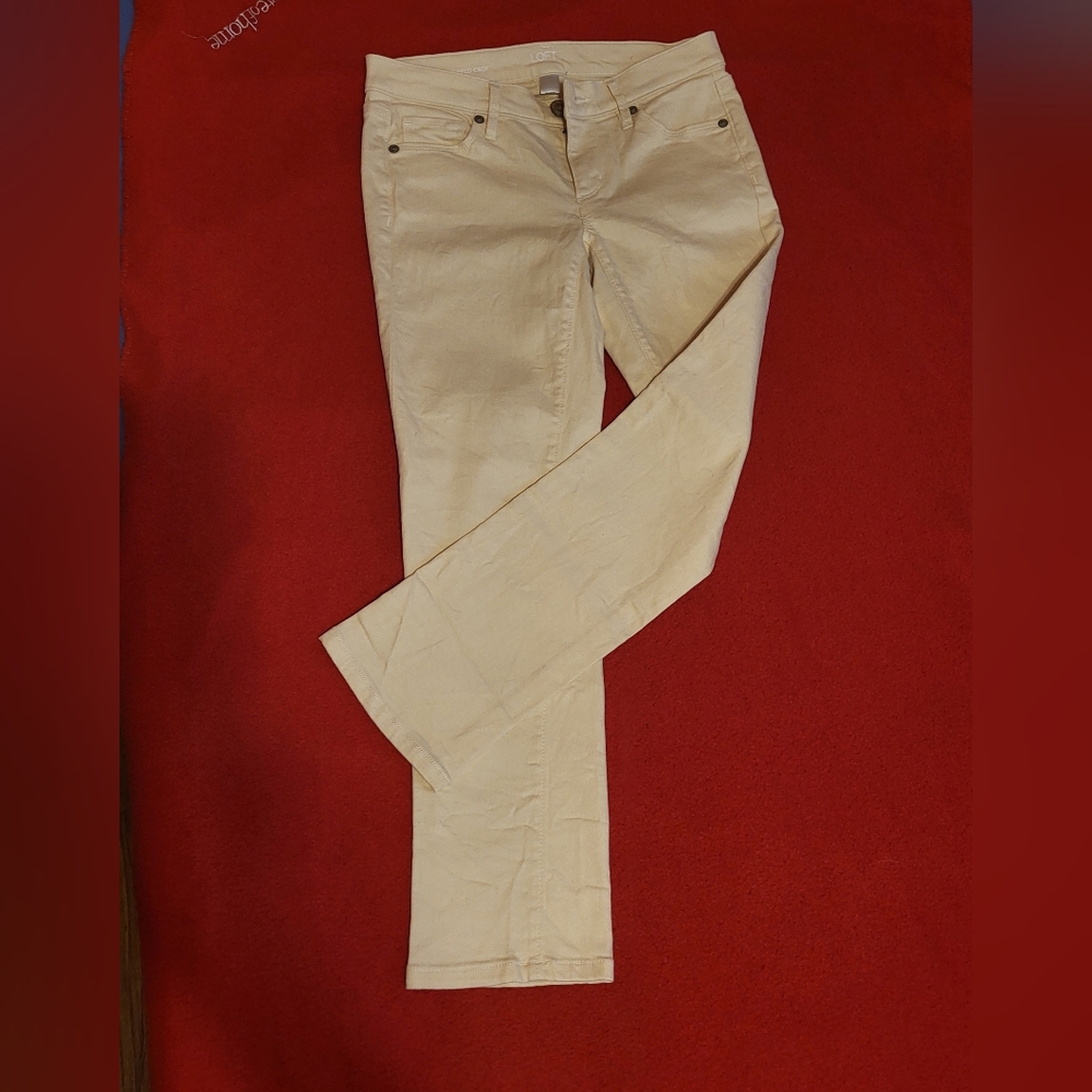 Loft cuffed crop, light yellow, OOP